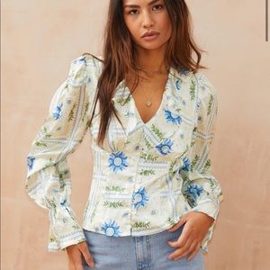 Cream Print Sunniva Top ( there is a matching skirt )